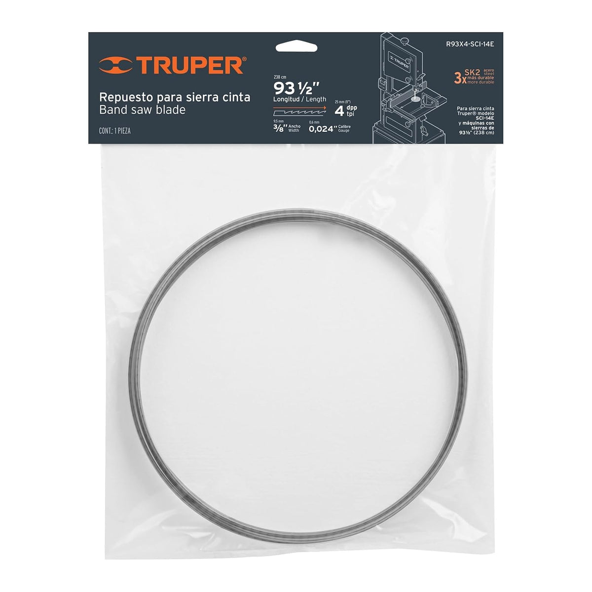 Truper R93X4-SCI-14E, Repuesto sierra 93" x 4 dpp, para sierra cinta SCI-14E