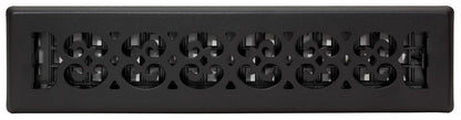 Decor Grates ST214 - Registro de piso con diseño de pergamino, 2 x 14 pulgadas, color negro texturizado