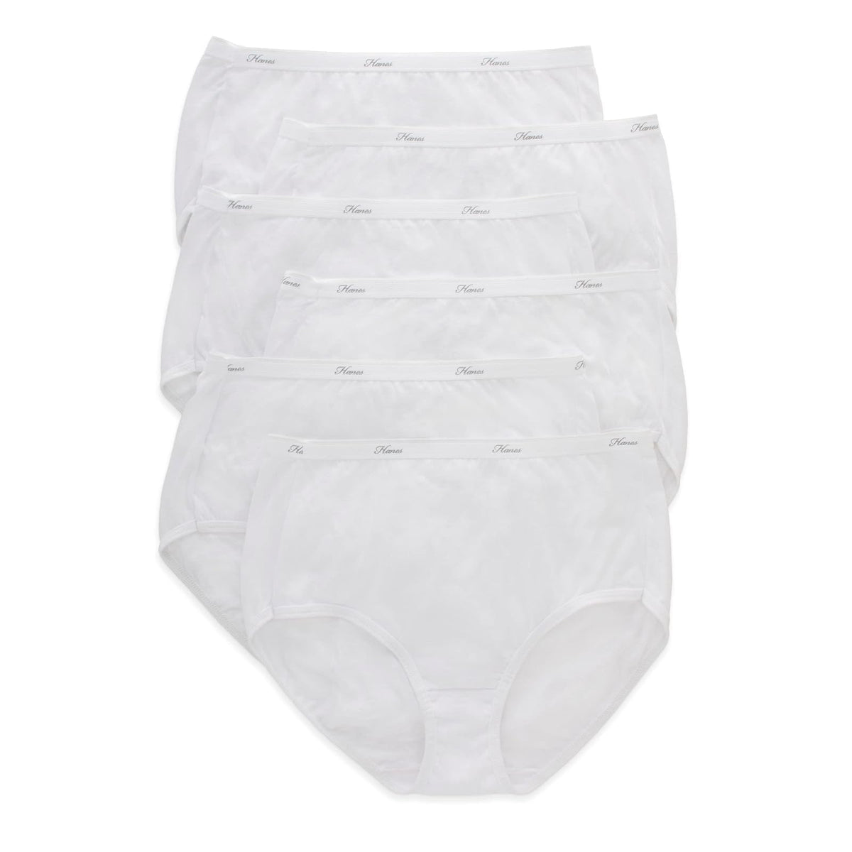 Hanes Calzones de Algodón de Talle Alto para Mujer - White - 9