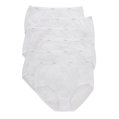 Hanes Calzones de Algodón de Talle Alto para Mujer - White - 9
