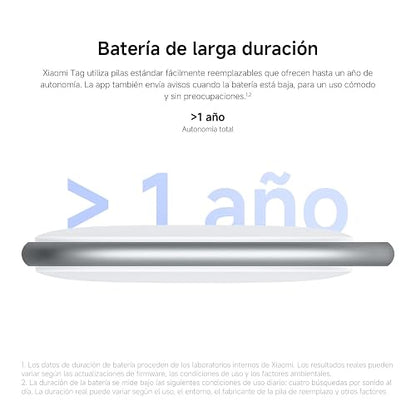 XIAOMI Smart Tag, Compatible con Apple y Google Android, Pack de 4 | 10g, Compatible con Apple Find My y Android Find Hub, batería con más de 1 año de autonomía, Protección de privacidad, IP67