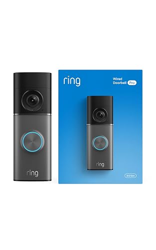 Videotimbre cableado 4K Ring Pro (último modelo): Retinal 4K con video de gran angular, zoom 10x mejorado y visión nocturna, plateado oscuro