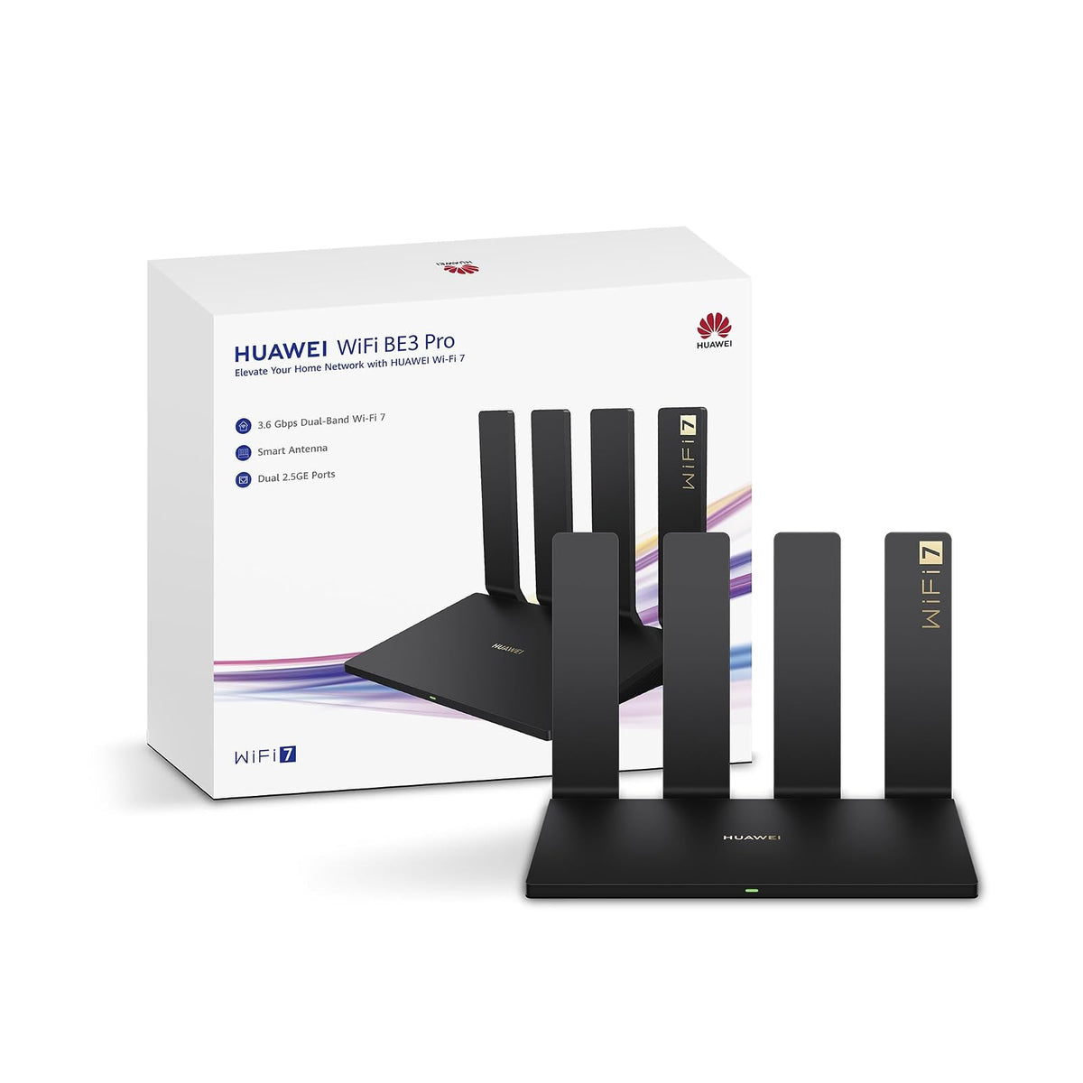 HUAWEI Router Wi-Fi de doble banda con puerto Ethernet 2.5G - WiFi 7 BE3 Pro - Paquete 1