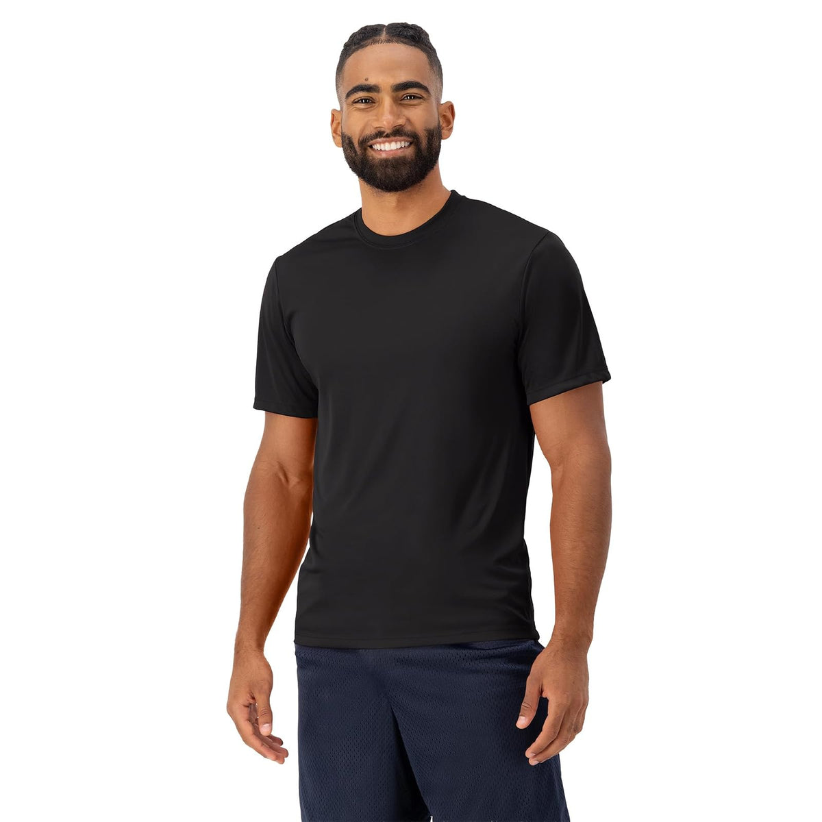Hanes Playera Deportiva para Hombre con Tecnología Cool-Dri, Manga Corta Transpirable para Entrenamiento o Running, Color - XL - Negro