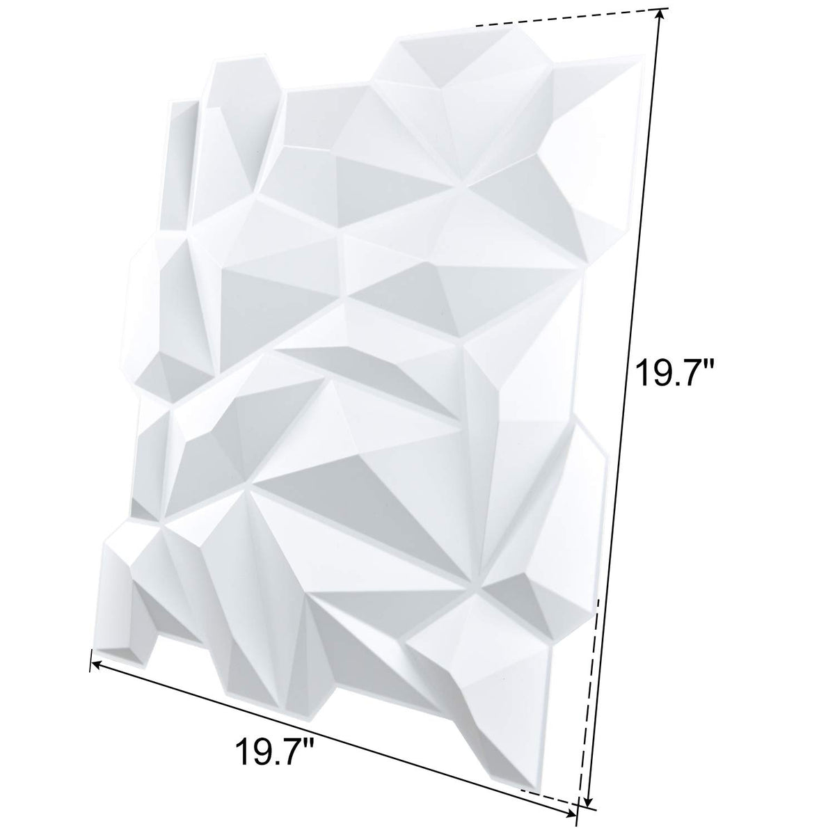 Art3d Panel de Pared 3D 19.7 x 19.7 Pulgadas Blanco (12 Unidades)