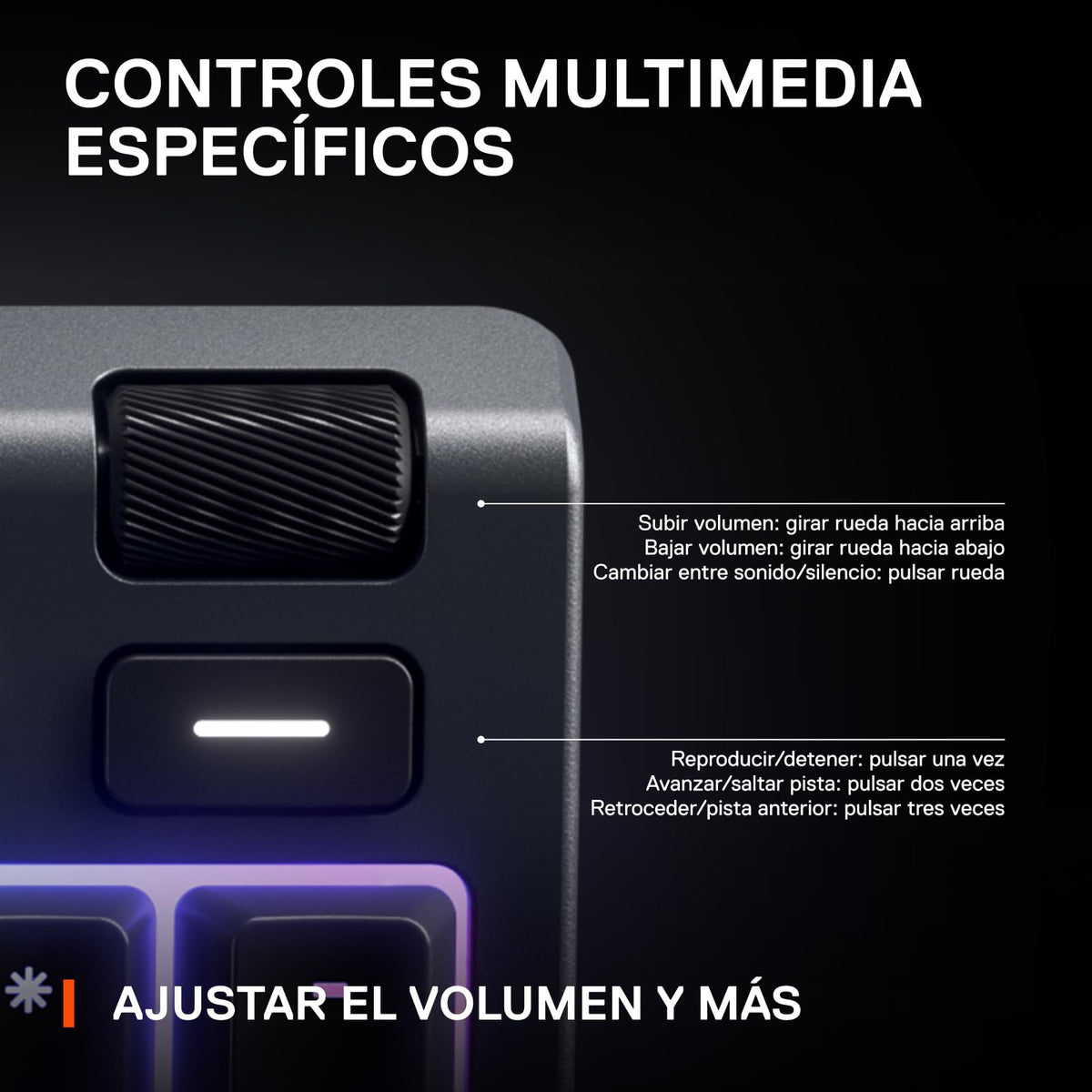 SteelSeries Apex 3 RGB Teclado para Juegos – Iluminación RGB de 10 Zonas – Resistente al Agua IP32 – Reposamuñecas magnético Premium (Interruptor silencioso para Juegos) – SP (español)