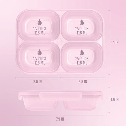 Ello Snap & Nest - Recipientes de plástico divididos de 2 tazas, 10 | Contenedores de plástico divididos, 10 piezas. Sin BPA, ideal para preparar comidas, aperitivos en porciones y sobras. Apto
