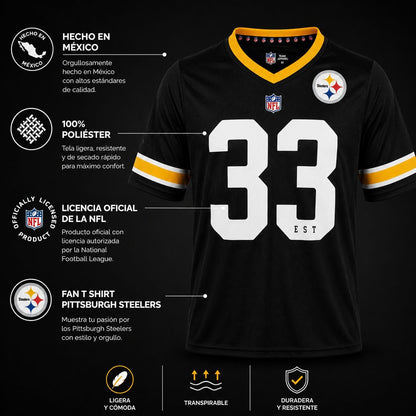 NFL Fan T-Shirt Pittsburgh Steelers Negro para Hombre