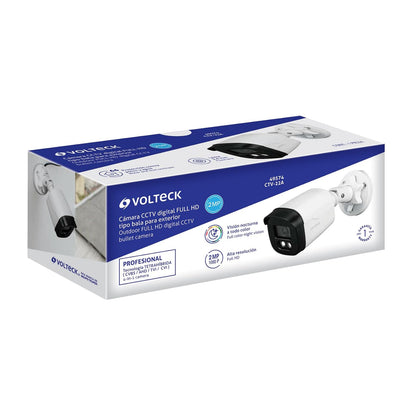 Volteck CTV-22A, Cámara Tipo Bala 2MP Lente 3.6mm visión Nocturna a Todo Color