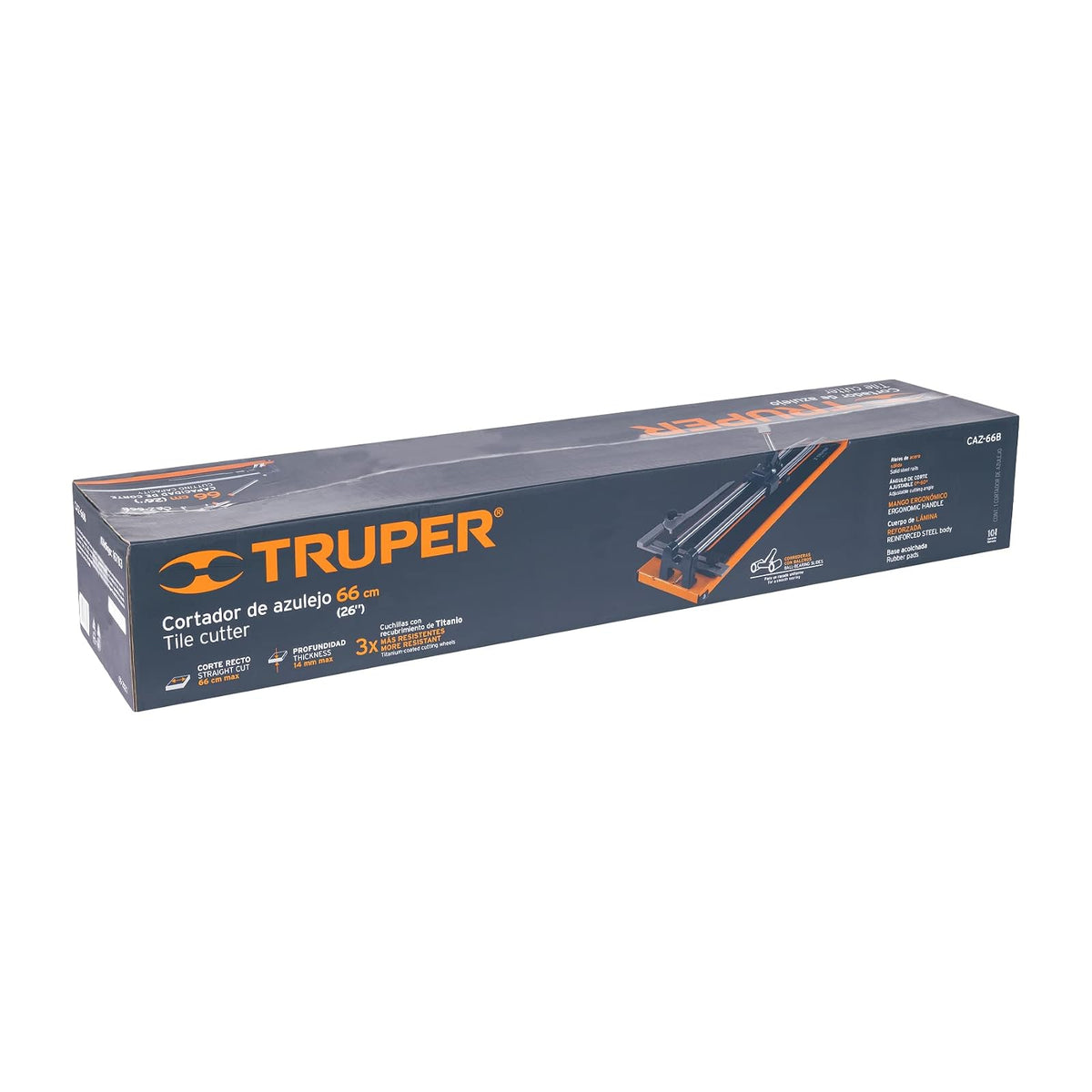 Truper CAZ-66B, Cortador de azulejo con baleros, 66 cm (26")