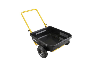 Gorilla Carts GCR-4 - Carro de volquete, Carro de jardín de 2 Ruedas con Mango Plegable, 4 pies cúbicos, 300 Libras Capacity, Negro/Amarillo