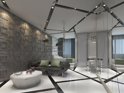 Contempo Living 3D-Rex Panel 3D de Pared, 27 pies cuadrados (2.5 metros cuadrados), Blanco
