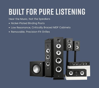 Polk Audio Monitor XT60 - Altavoz de pie | Dolby Atmos, compatible con DTS:X y Auro 3D, altavoz de agudos de 1 pulgada, woofer equilibrado dinámicamente de 6.5 pulgadas