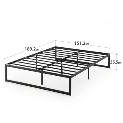 Zinus ABEL | Base de Cama Queen Quick Lock de Metal | Garantía de 5 años | Base de cama queen size con sistema Quick Lock de acero, patas laterales y espacio de almacenamiento bajo la base