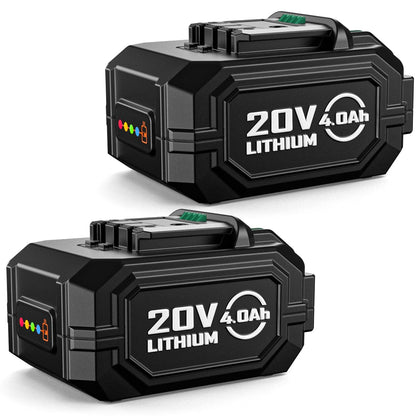 KIMO - Paquete de 2 baterías de 20 V 4000 mAh para taladro KIMO de 20 V, soplador de hojas, amoladora angular, sierra alternativa, herramienta oscilante, clavadora Brad - tecnología de protección de