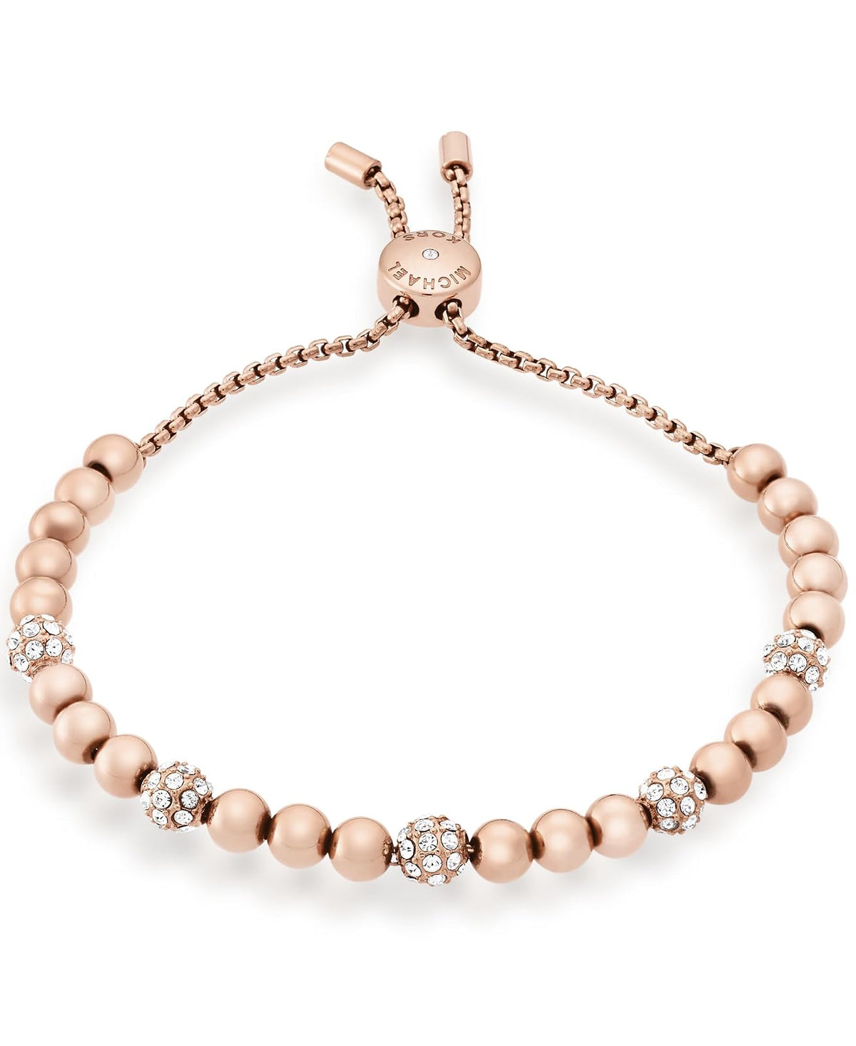 Michael Kors Blush Rush Rose Gold-Tone Bead Bangle Bracelet