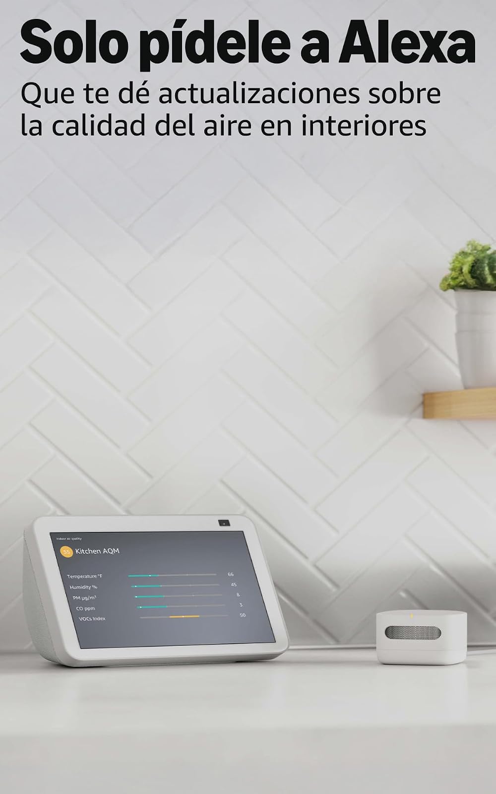 Monitor de Calidad de Aire, Conoce tu aire, compatible con Alexa