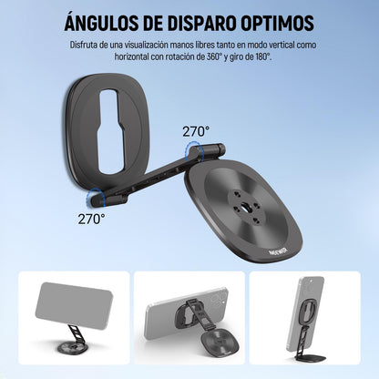NEEWER - Soporte magnético Doble para teléfono Celular, Soporte de trípode con Rosca de 1/4 Pulgadas y Soporte para Zapato fría, Compatible con MagSafe iPhone, Samsung Android para grabación de Video