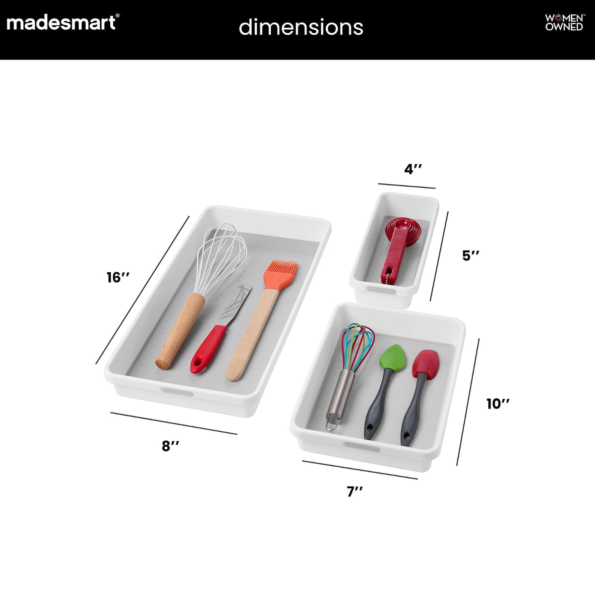 Madesmart 3 Tray Pack, white