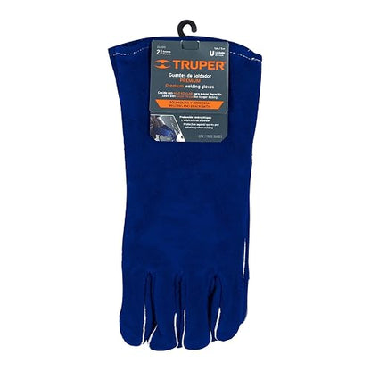 Truper GU-515, Guantes de carnaza, para soldador, puño largo de seguridad