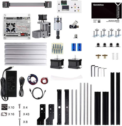 Genmitsu - Kit de enrutador CNC 3018-PRO GRBL Control, 3 ejes, plástico acrílico, PCB, PVC, tallado en madera, fresado y grabado, área de trabajo XYZ de 300 x 180 x 45 mm