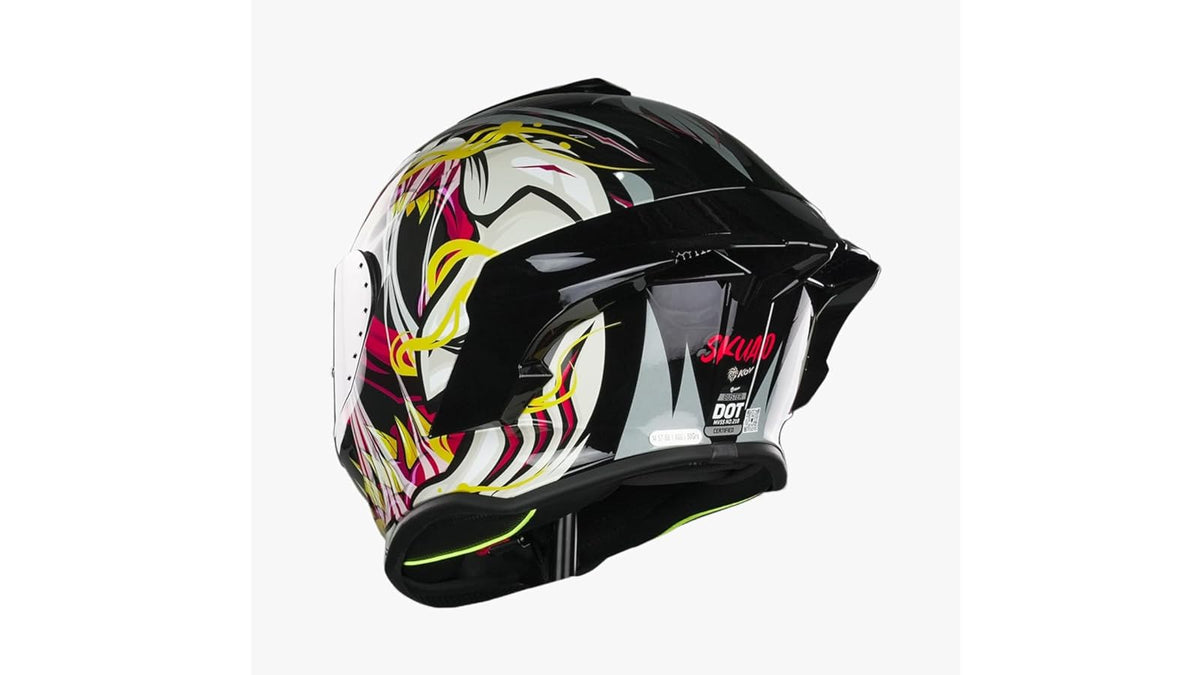 KOV Casco Buster SKUALO Negro Integral para Moto Certificado Dot