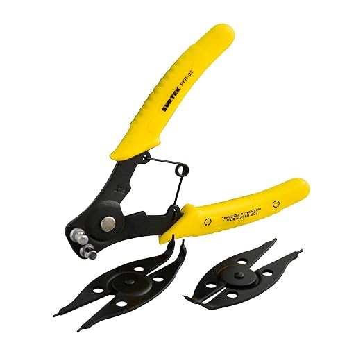 Surtek PFR02 Pinza para anillos de retención con cabeza intercambiable, 3 piezas
