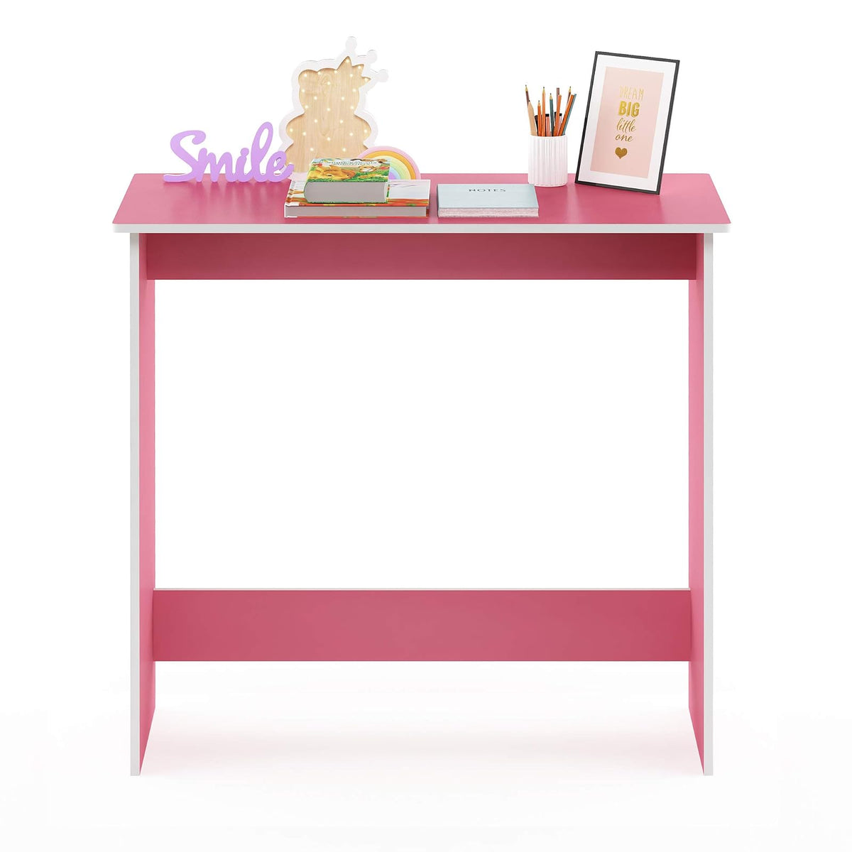 Furinno Mesa de Estudio Simplista, Rosa, 39.4 cm x 80 cm x 75.4 cm