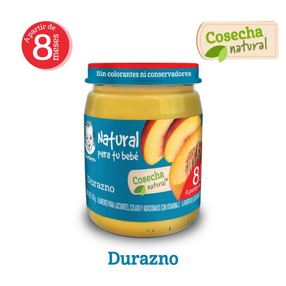 Gerber Papilla Etapa 3, A Partir de 8 Meses, Durazno, Paquete de 12 Frascos de 170 g c/u