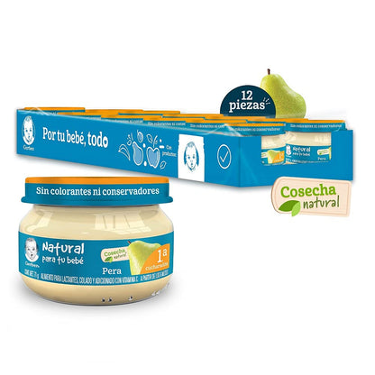 Gerber Papilla Etapa 1 para Bebé, 6+ Meses, Paquete de 12 - Papilla de Pera