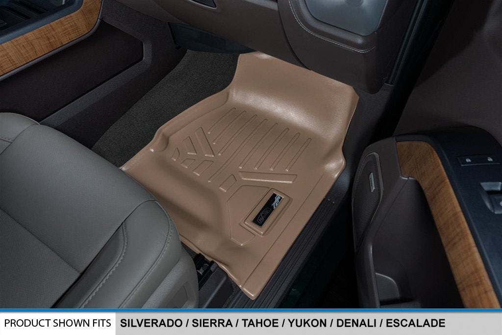 SMARTLINER Juego de Alfombrillas de 3 Filas de Ajuste Personalizado, Color café Compatible con Chevrolet Tahoe/GMC Yukon 2015-2020