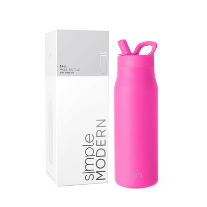 Simple Modern Botella de Agua Infantil Mesa 475 ml Forest con Popote - 1L - Raspberry Vibes