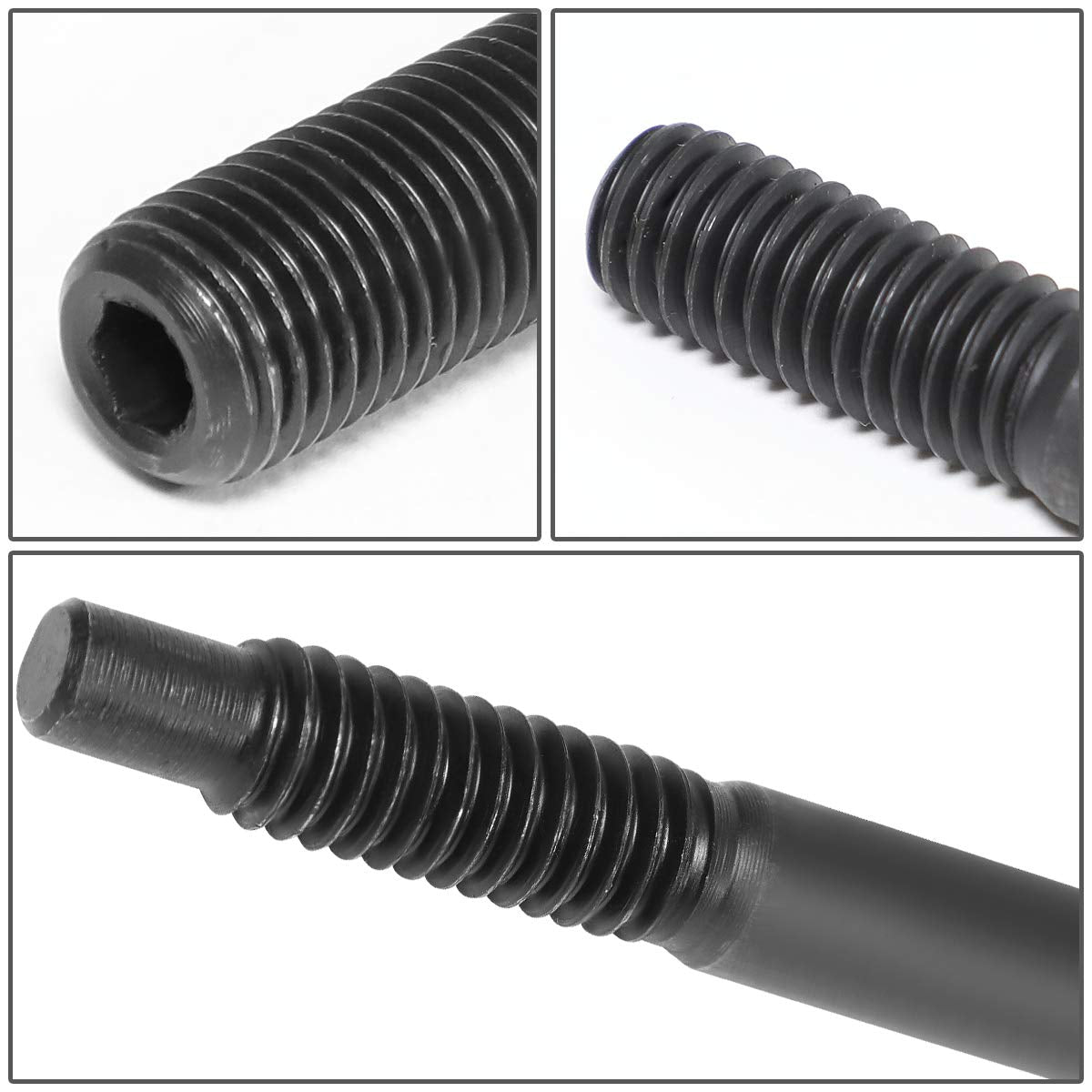DNA Motoring Juego de Tuercas de Cabeza Cilíndrica LEPOW-015, 12 Puntos, para Chevy LS1, LS3, LS6, L98, Negro