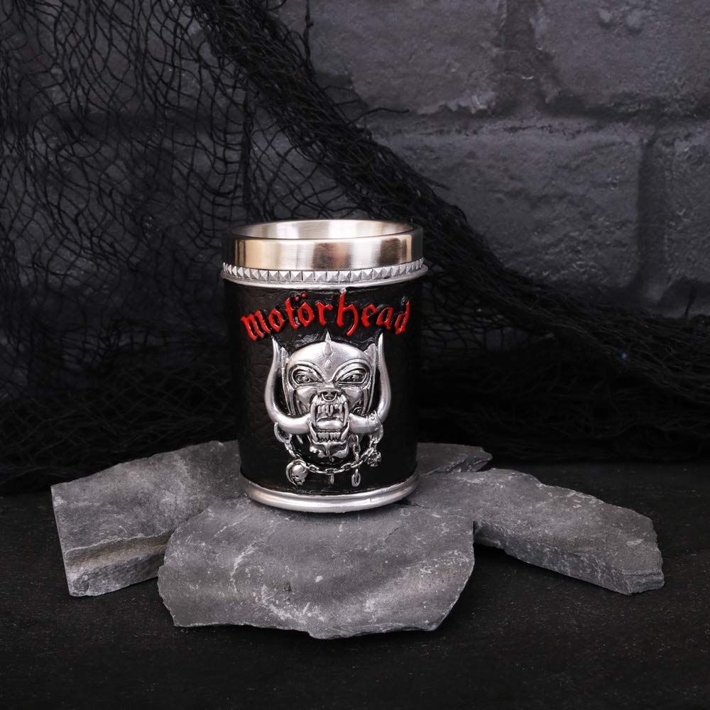 Nemesis Now B4122M8 Motorhead - Vaso de chupito (7 cm, resina con inserto de acero inoxidable, 35 mililitros)