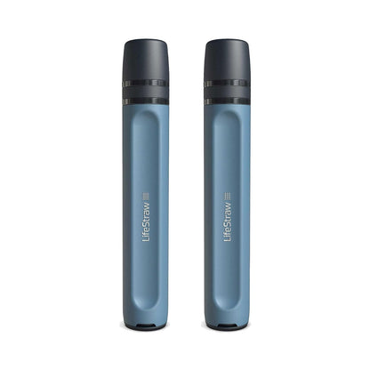 LifeStraw Peak Series - Paja de filtro de agua personal para filtración de respaldo, emergencia, supervivencia e hidratación ultraligera, azul montaña, paquete de 2