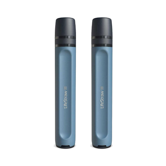 LifeStraw Peak Series - Paja de filtro de agua personal para filtración de respaldo, emergencia, supervivencia e hidratación ultraligera, azul montaña, paquete de 2