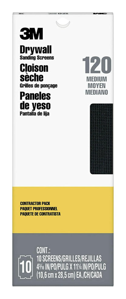 3M Pro-Pak - visualización de lijado para paneles de yeso, 25 unidades, grano 120, 4.2 x 11.2 pulgadas, pantallas precortadas para la mayoría de herramientas de lijado de paneles de yeso, respaldo de