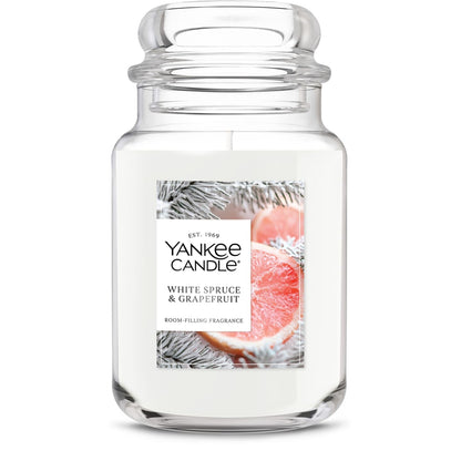 Yankee Candle - Vela Perfumada en Tarro Grande, 22 oz - 22 oz - Abeto blanco y toronja