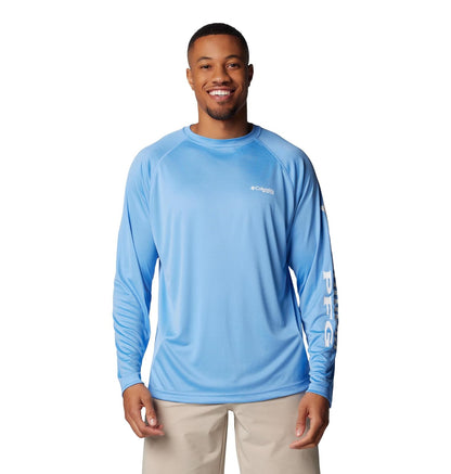 Columbia PFG Terminal Tackle Camisa Manga Larga Hombre - XXL - White Cap(Blue), White Logo