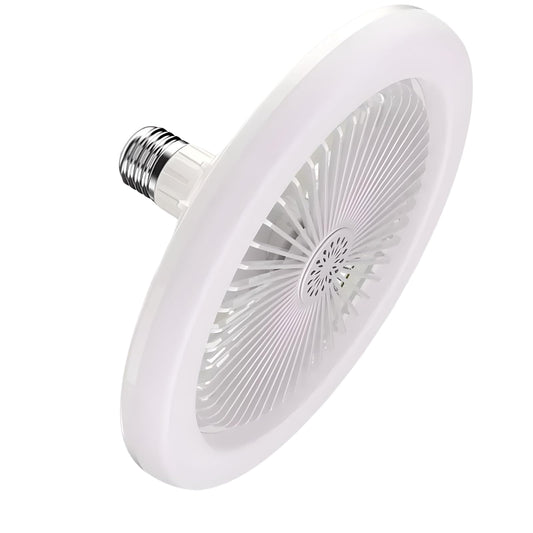 Ventilador de Techo con Foco Luz LED Fijo, Blanco