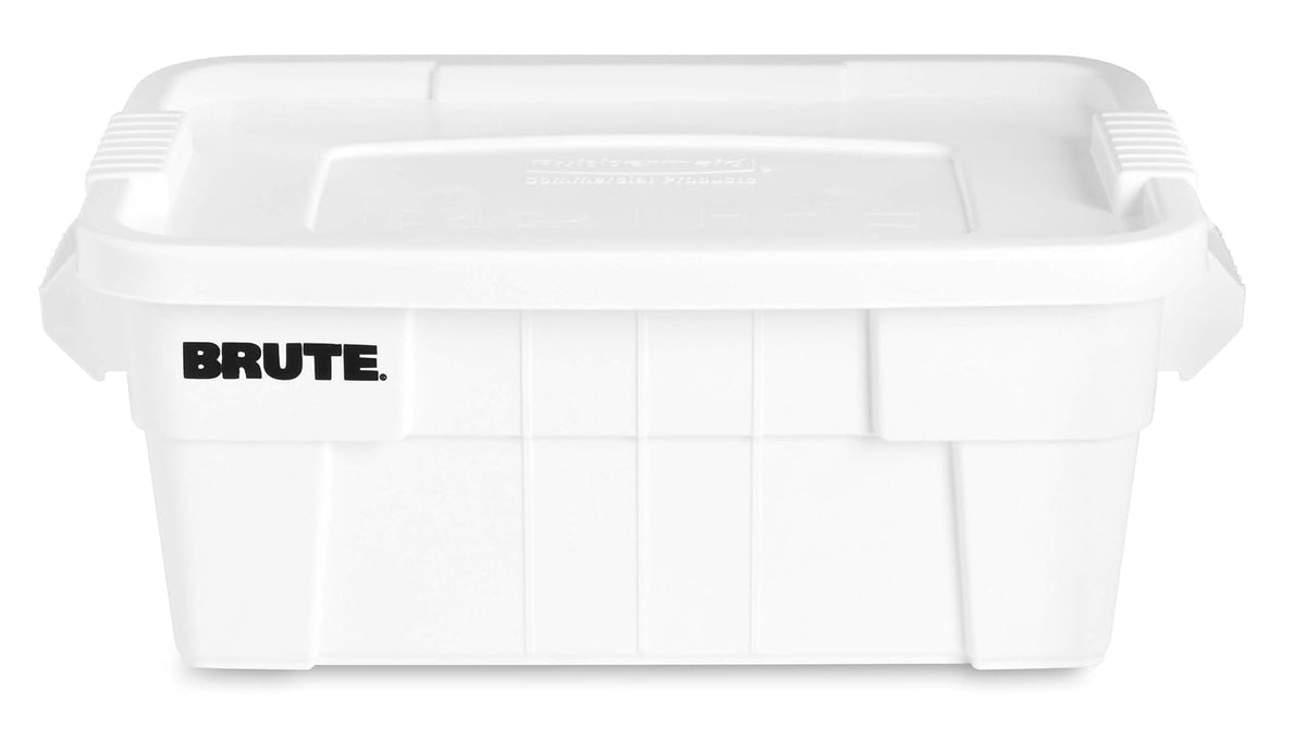 Rubbermaid Commercial Fg9S3000Wht Brute Tote with Lid, 14-Gallon Capacity, White