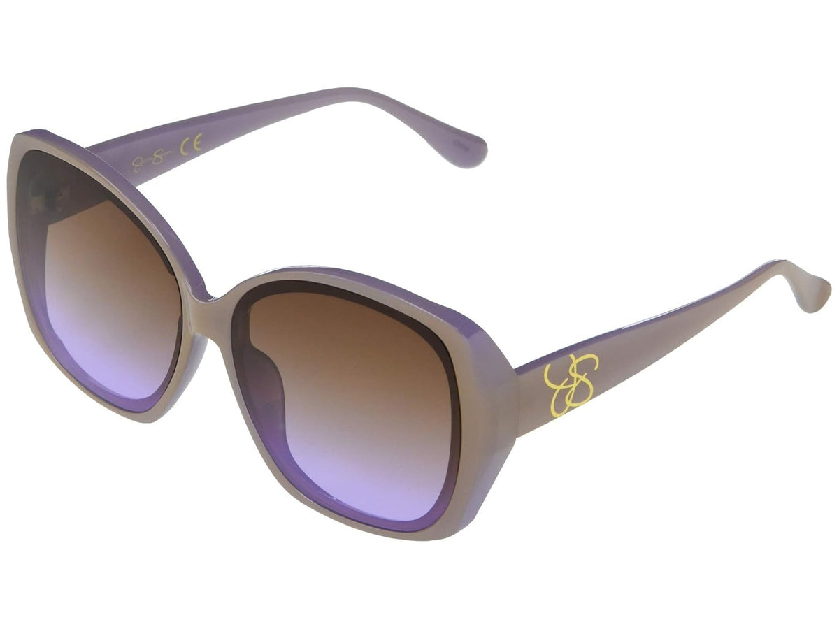 Jessica Simpson J5839 - anteojos de sol geométricas de dos tonos para mujer con logo JS Temple y 100% protección UV