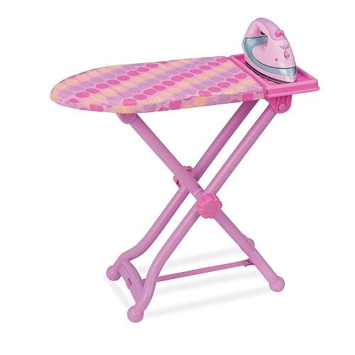 Battat Best Pressed, Set de Plancha con Tabla de Planchar Plegable | Set de 3 con plancha, tabla y funda; luz y sonido de vapor; juego de imitación del hogar; 2 años y +
