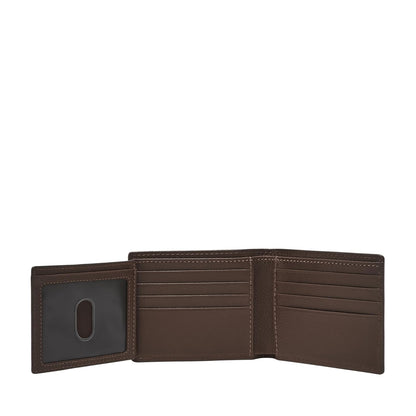 Cartera plegable Fossil Carson de piel en color marrón para hombre