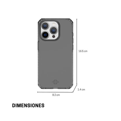 ItSkins Spectrum R Clear Funda Compatible con iPhone 15 Pro MAX, Protección Caídas 3m, Bordes Elevados, Tecnología Antimicrobiana - Humo
