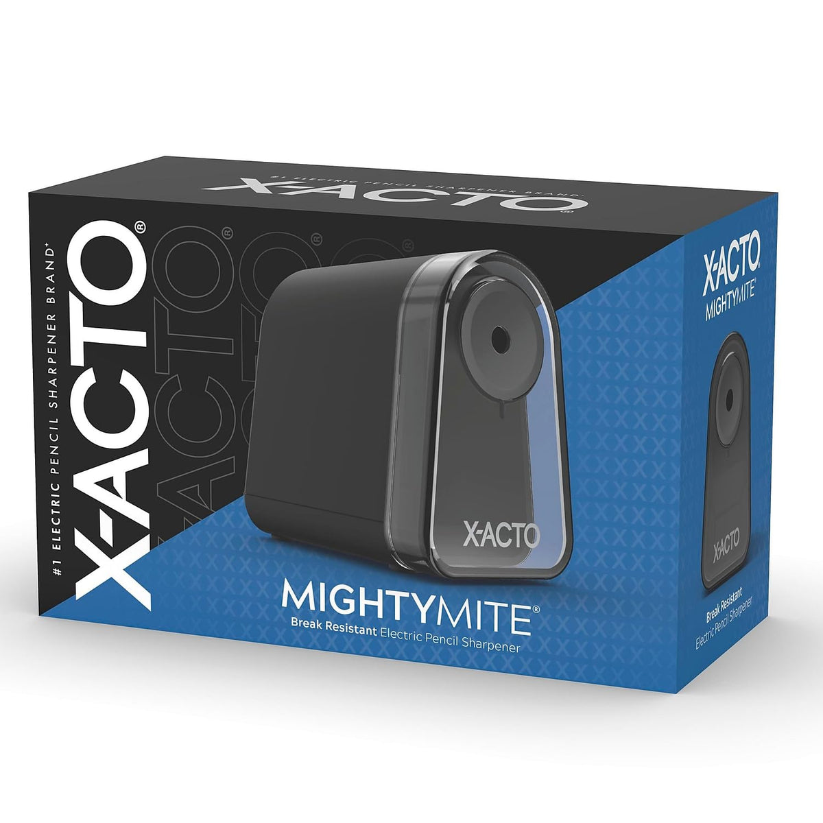 X-ACTO - Sacapuntas eléctrico Mighty Mite, con lápiz Saver®, motor SafeStart®, negro, 1 unidad - hogar, oficina, escuela, suministros para profesores