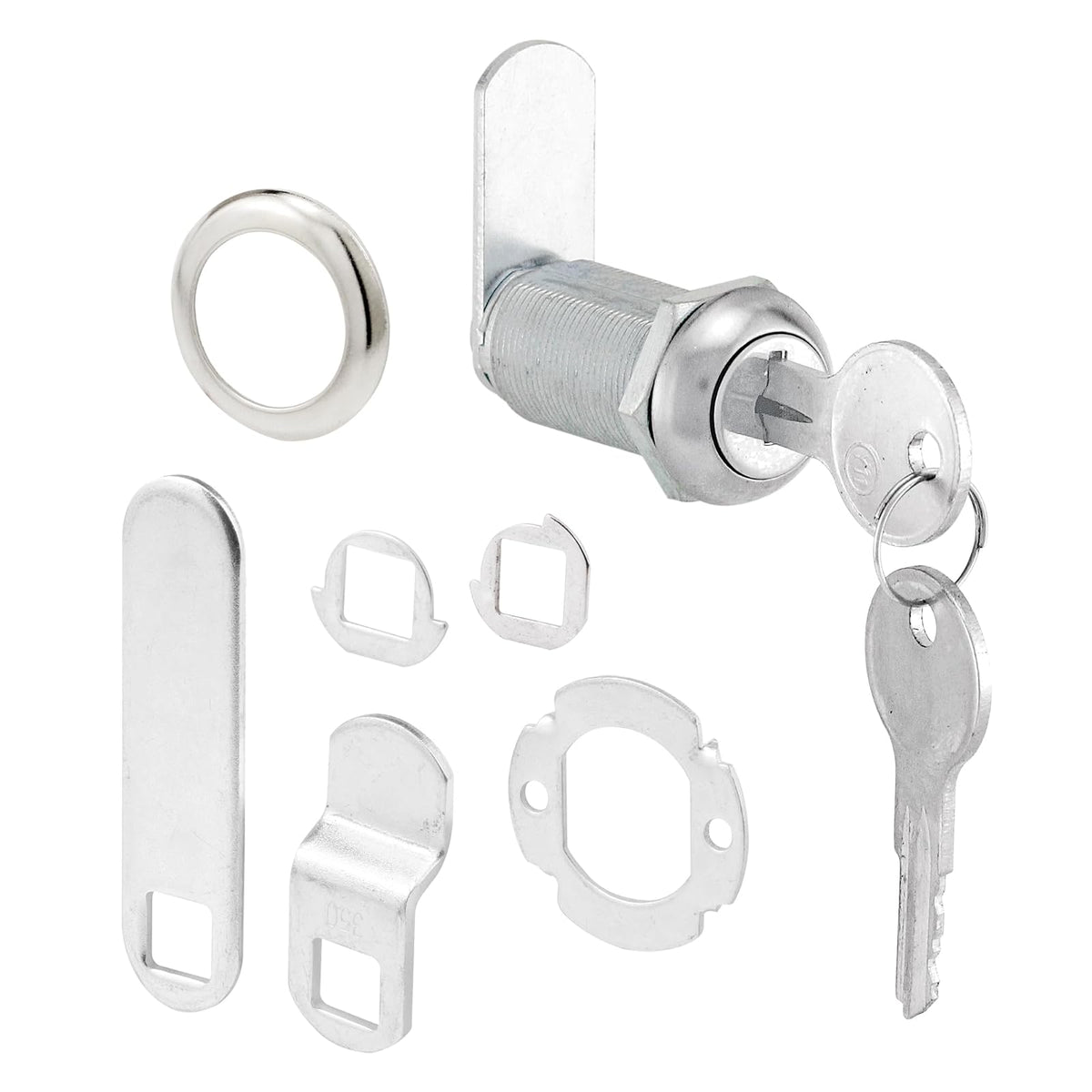 Defender Security Cerradura de Cajón U 9950 | 1-3/8 in, acero inoxidable fundido a presión, kit, llave diferente, ajuste a 1 pulg máxima