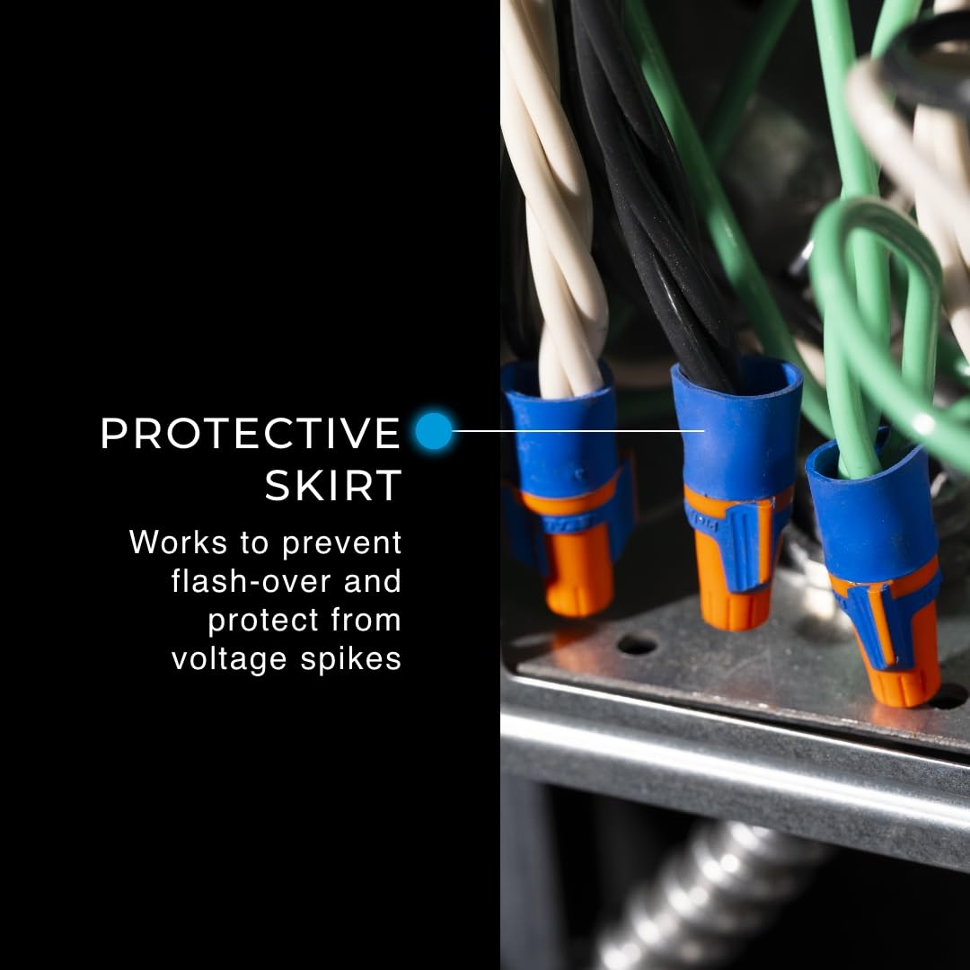 Ideal Twister ProFLEX Mini Conector de Alambre 30-343 | Naranja/Azul, Caja de 100, 22 a 12 AWG, Comfort SureGrip, Falda Flexible