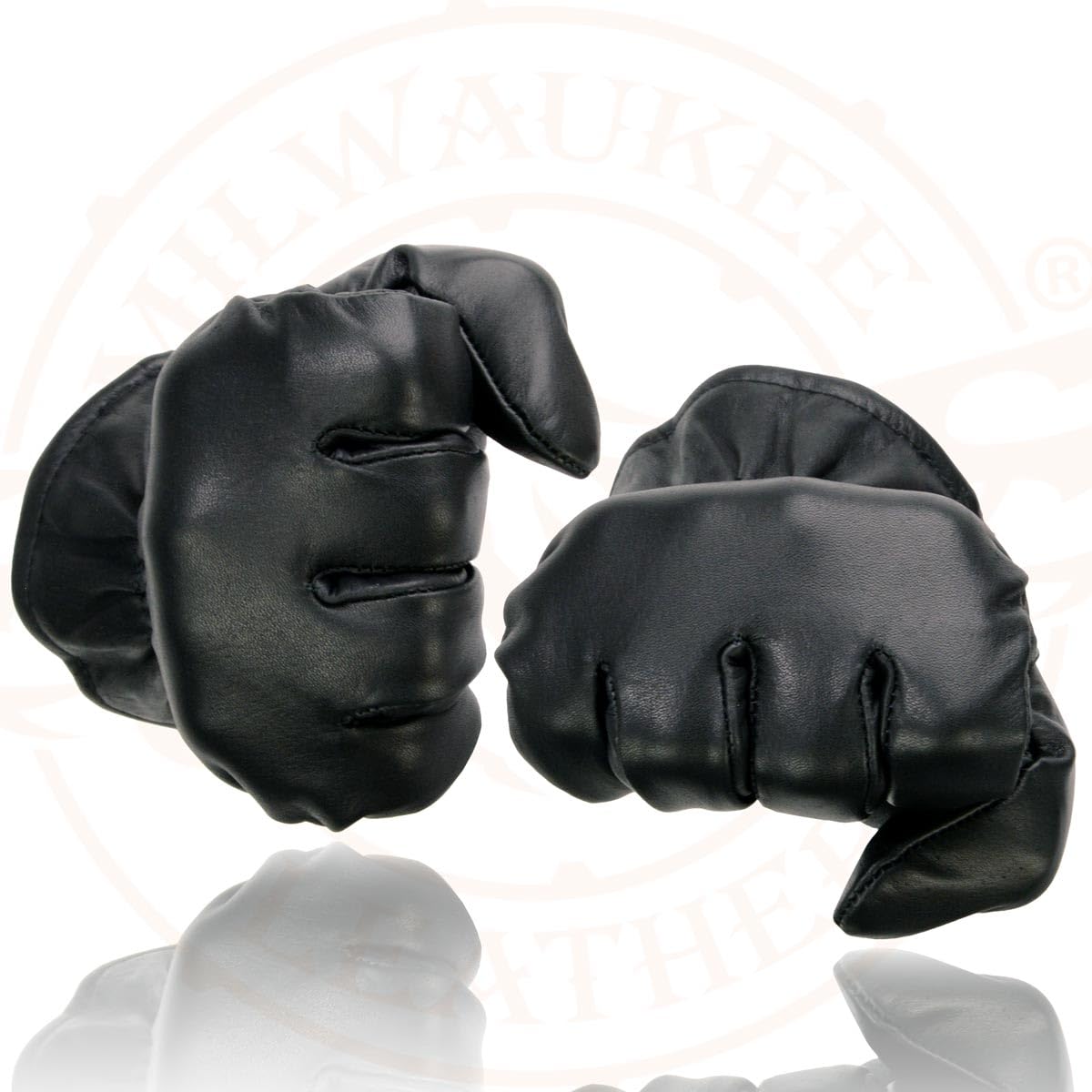 Milwaukee Leather Guantes de Piel SH734 para Motocicleta con Forro Térmico Talla L Negro