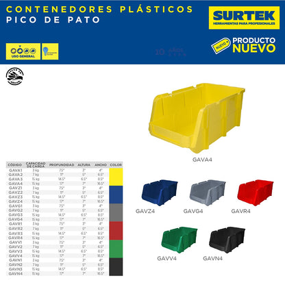 Surtek GAVZ4 Gaveta plástica color azul pico de pato 17" x 16" x 7"